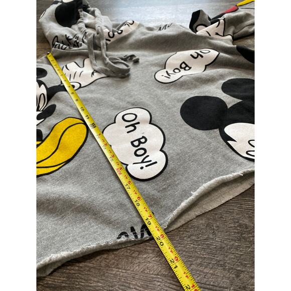 Disney Mickey Mouse Cropped Sweatshirt with Hoodie Size S - Picture 6 of 7